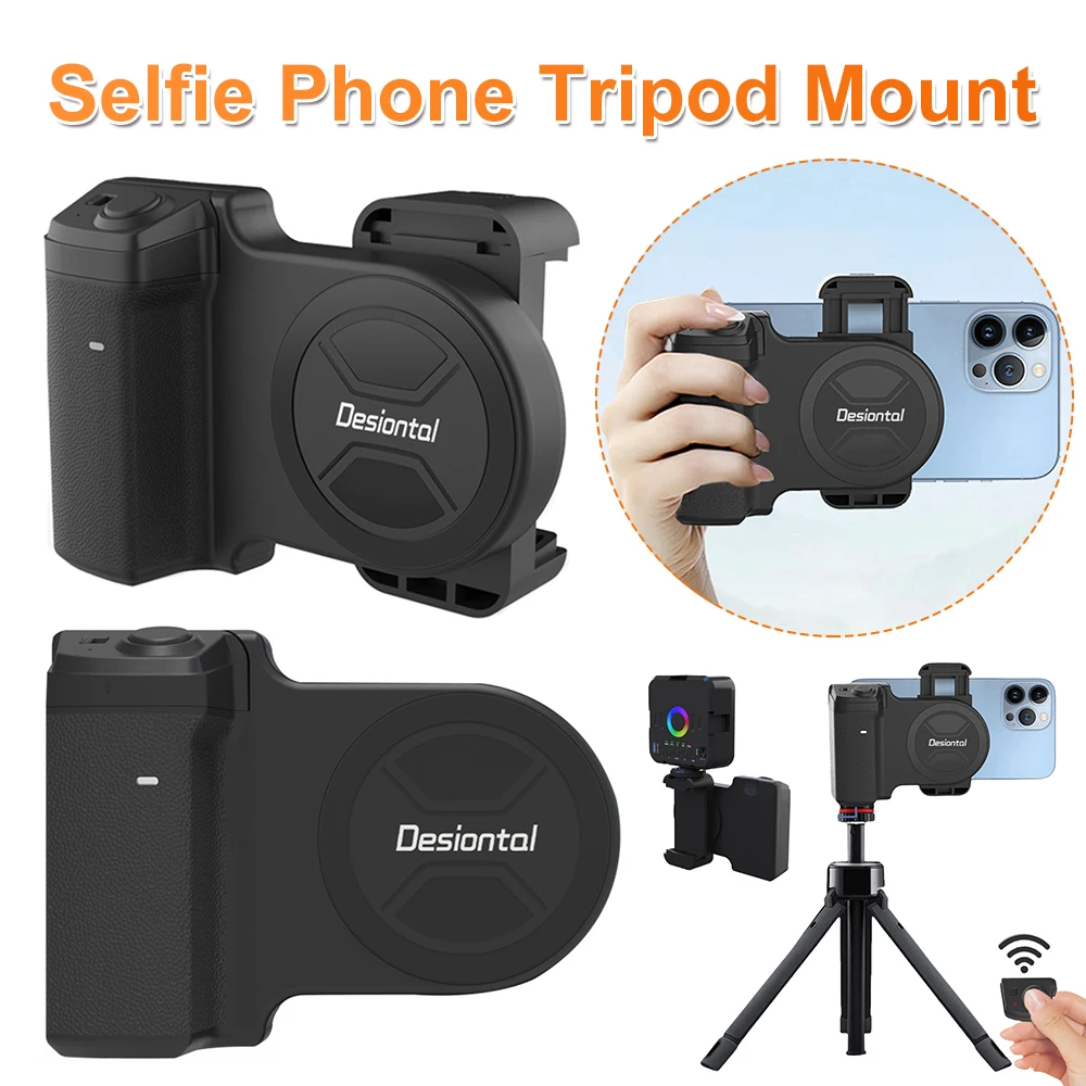 Magnetic Phone Camera Grip Handle Holder Bluetooth-Compatible Tripod Adapter Grip Holder Vertical Horizontal Shooting for Phone