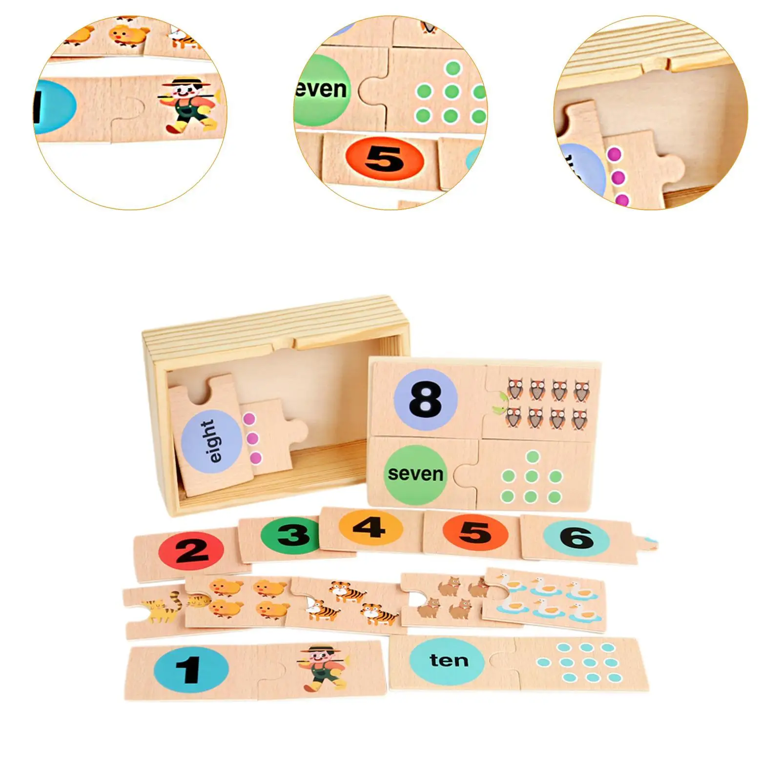 Nummerpuzzel Wiskundige manipulaties, Homeschoolbenodigdheden, Matching Games Gifts, Wiskundespellen voor kinderen Tellen Speelgoed voor kinderen vanaf 3 jaar