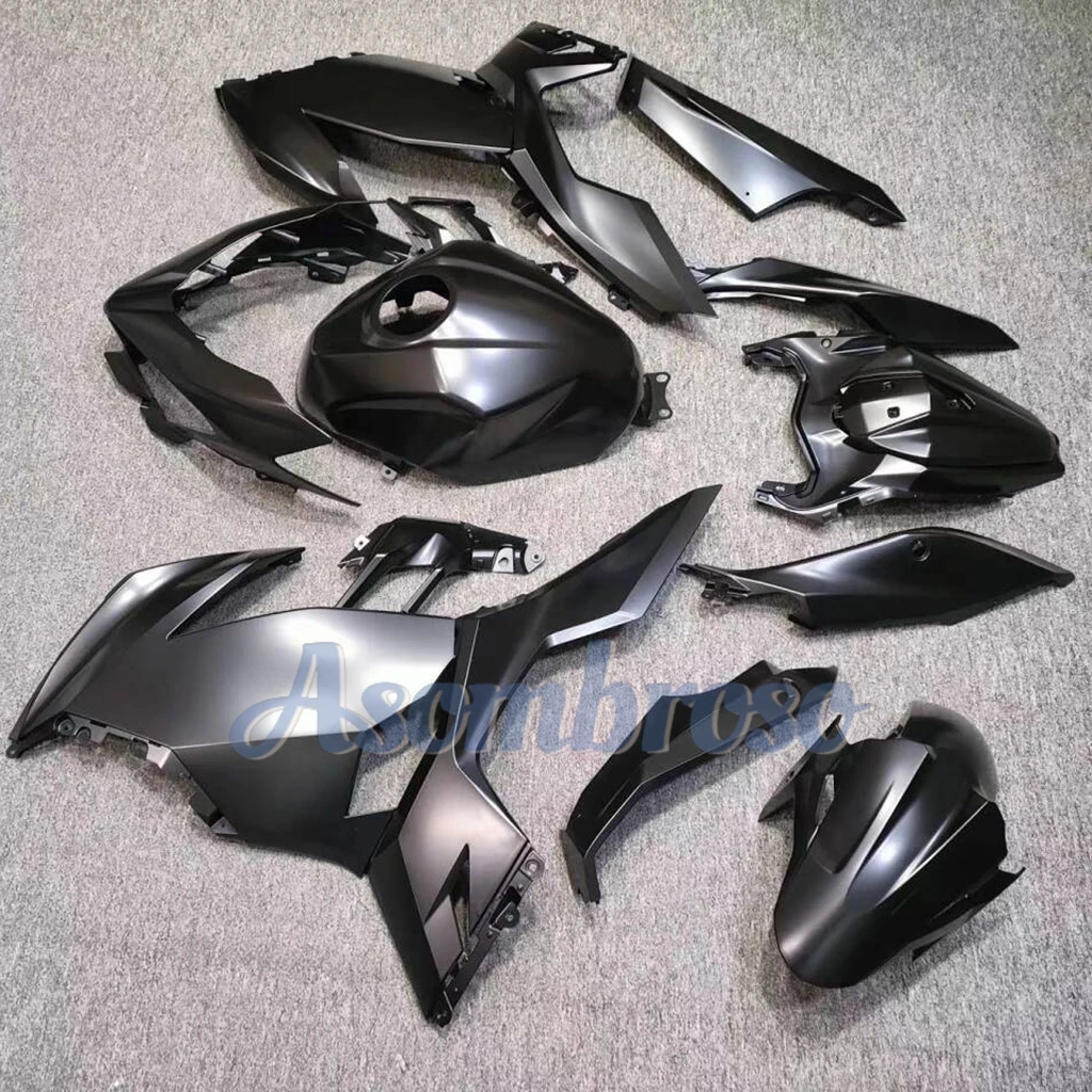 

ABS Injection Molded Fairing set fit For Ninja400 2018 2019 2020 2021 2022 2023 2024 EX400R Black Moto Bike Fairings+Tank Cover