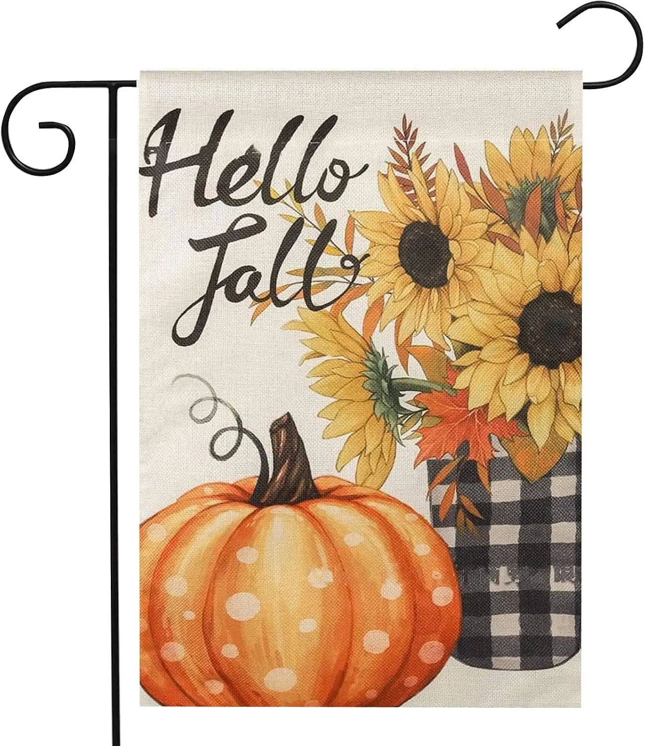 2026 NEW Hello Fall Pumpkin Garden Flag Vertical Double Sided 12x18 Inch Small Yard Flag Thanksgiving Autumn Burlap Yard Sea kkz