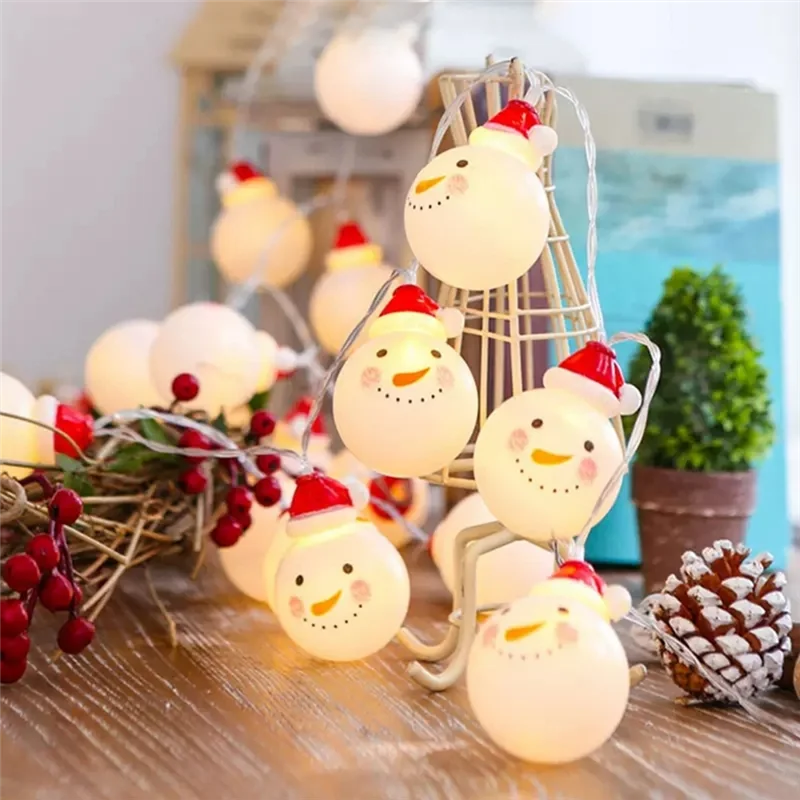 A95G LED Snowmans String Light Outdoor For Christmas Garden Decor For Holiday Lighting Decor Wedding Decor Light 1.5M 10 Lamp Du