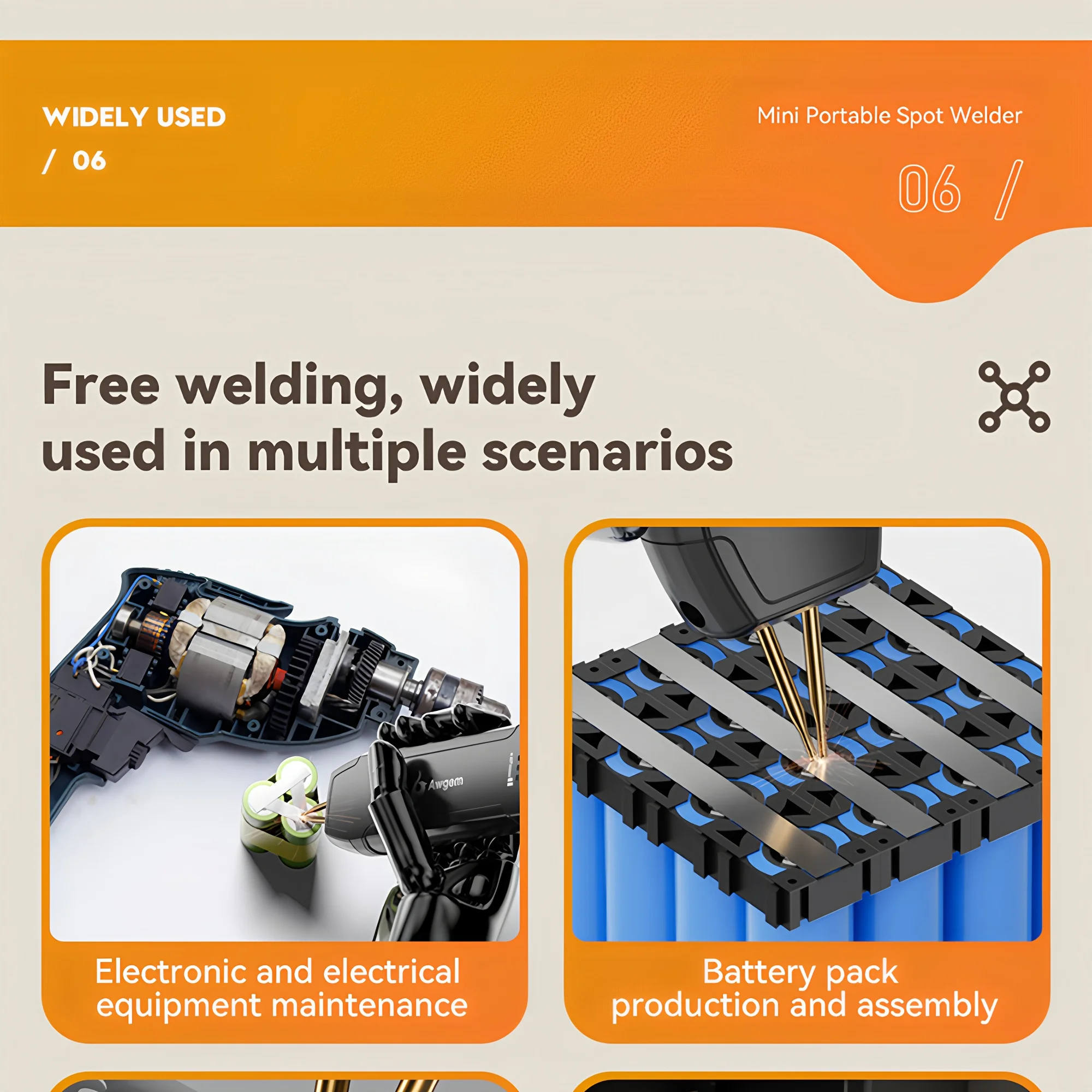 Awgem Portable Spot Welder DIY Handheld Spot Welding Machine 90 Gears Adjustable Spot Welding for 18650 Lithium Battery