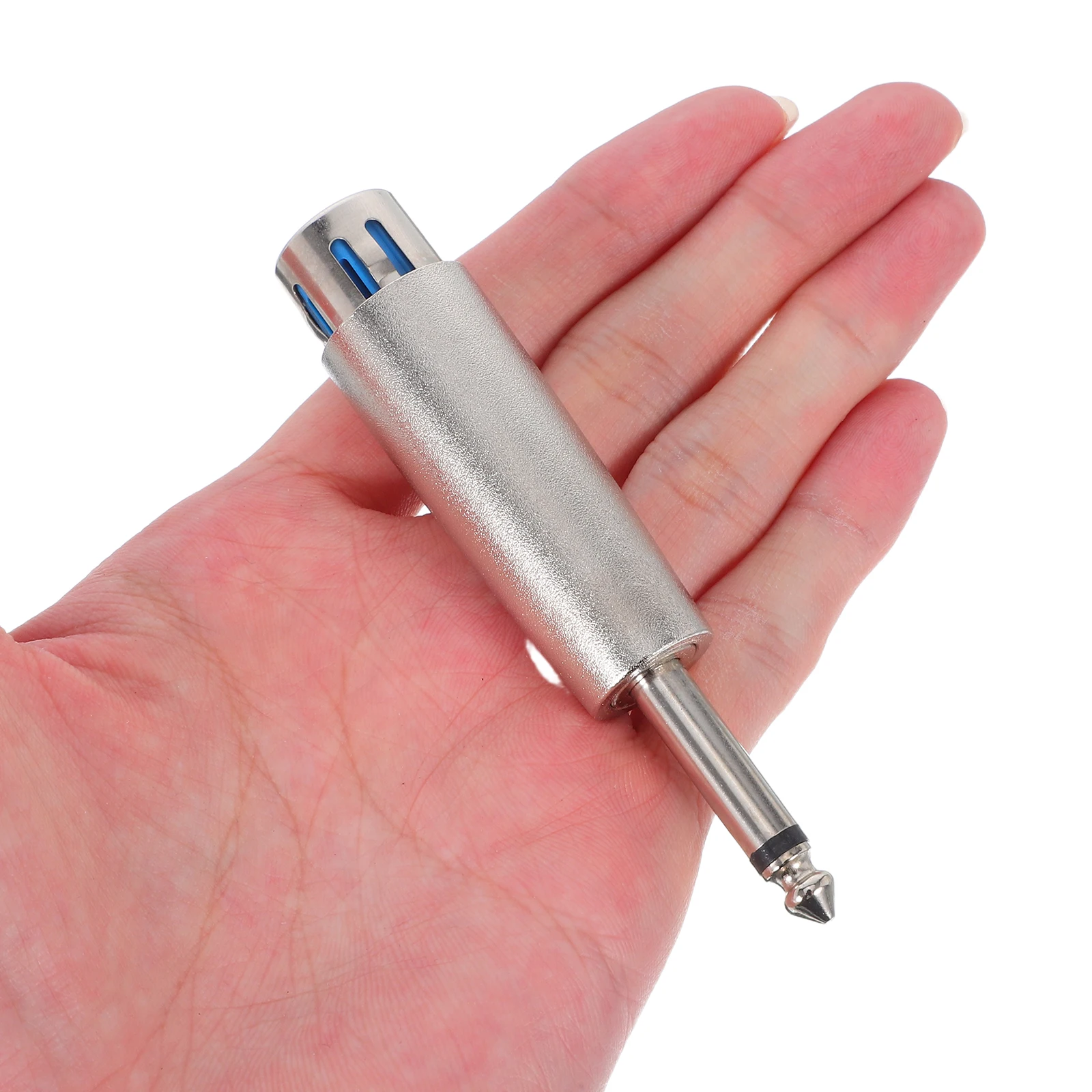 

2pcs Microphone Adapter High Quality Brass Material Stereo Audio Cable Plug Silver XLR Adapters Male to Male Plug Audio Jack