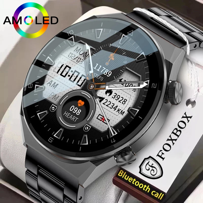 NFC Access Control Function Smartwatch Wireless Charging AMOLED Smart Watch New HD Screen Bluetooth Call Large Capacity Battery