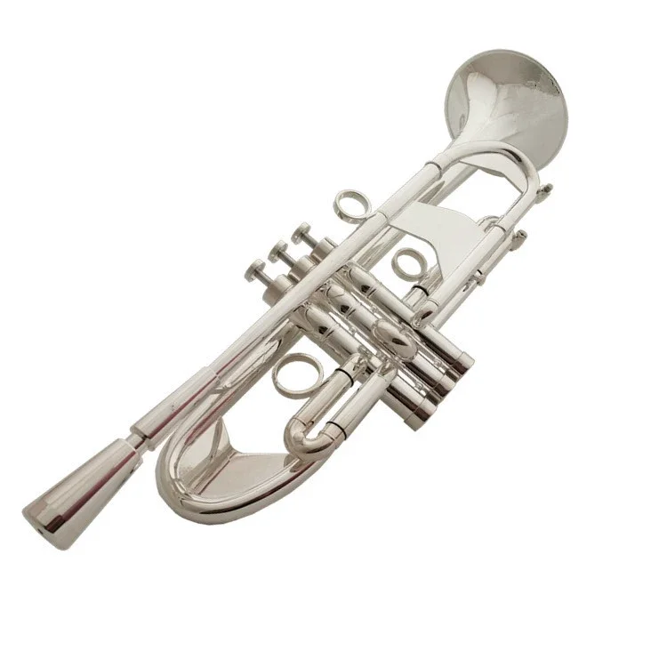 Trumpet instrument, B flat, for beginners to learn to play silver plated heavy trumpet in adult band