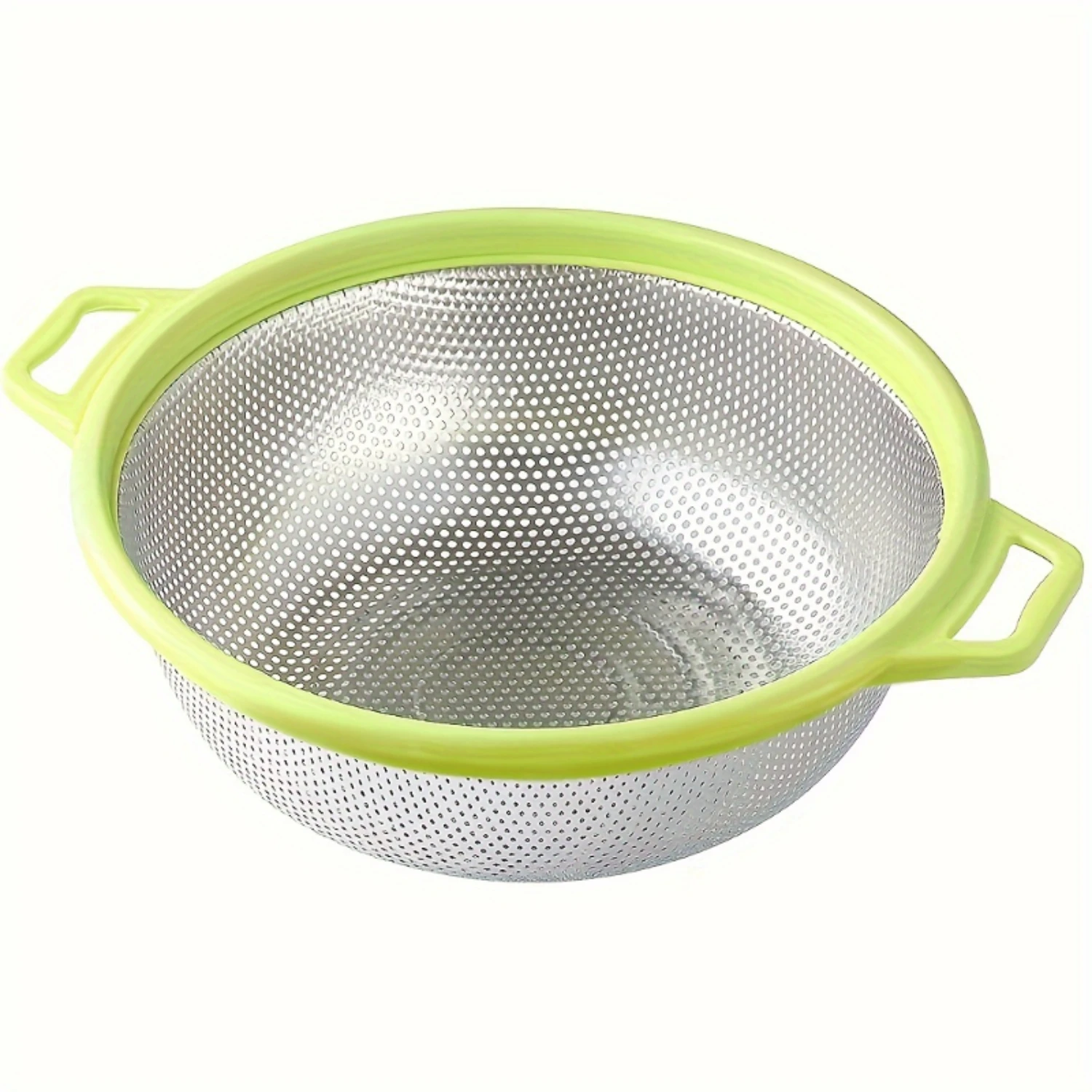 

Steel Colander Handles - Multipurpose Mesh Strainer Basket for Kitchen Drainage, Vegetable Washing, Pasta Rinse - Durable Kitche