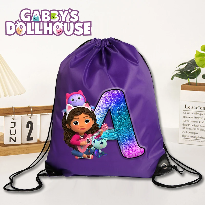 

Кукольный домик Габби, сумка на шнурке, милый мультяшный водонепроницаемый легкий дорожный рюкзак с буквенным принтом, модные подарки на день рождения для девочек
