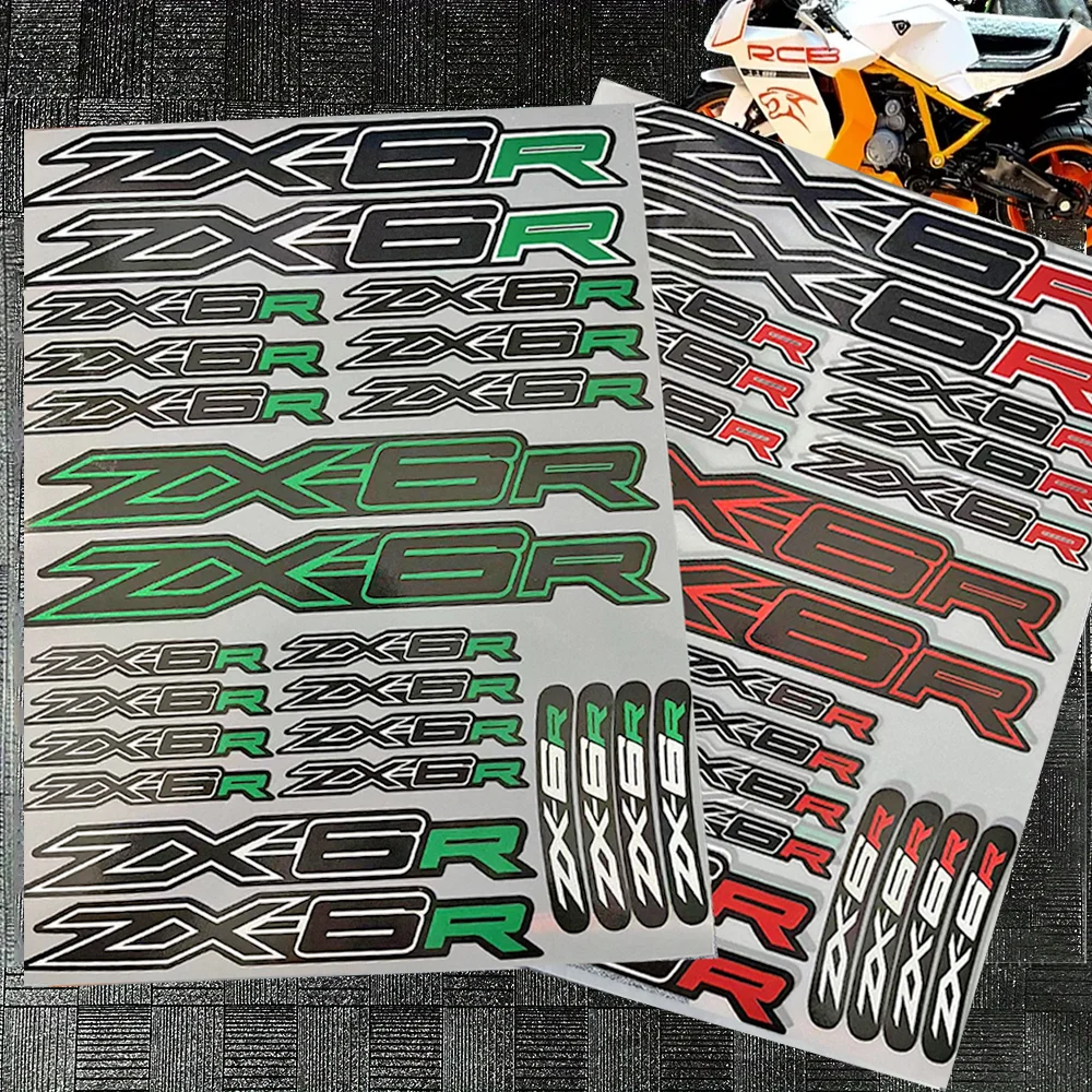 For Kawasaki ZX6R Stickers Motorcycle Accessories Parts Tank pad Helmet Racing Fairing Kit Decal Ninja ZX 6R 2005 2008 2024 2025