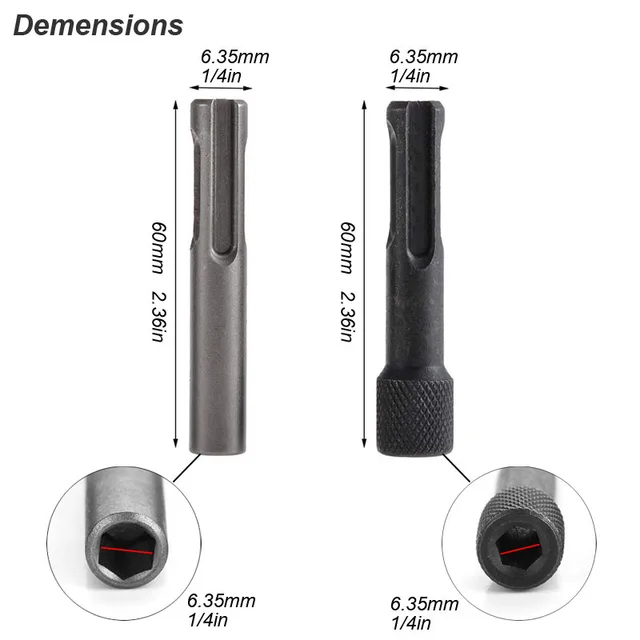 Clearance_Electric Hammer Adapter Power Drill Screwdriver Converter SDS Plus Convert to 1/4 Hex Shank Magnetic Socket Nut Impact 3