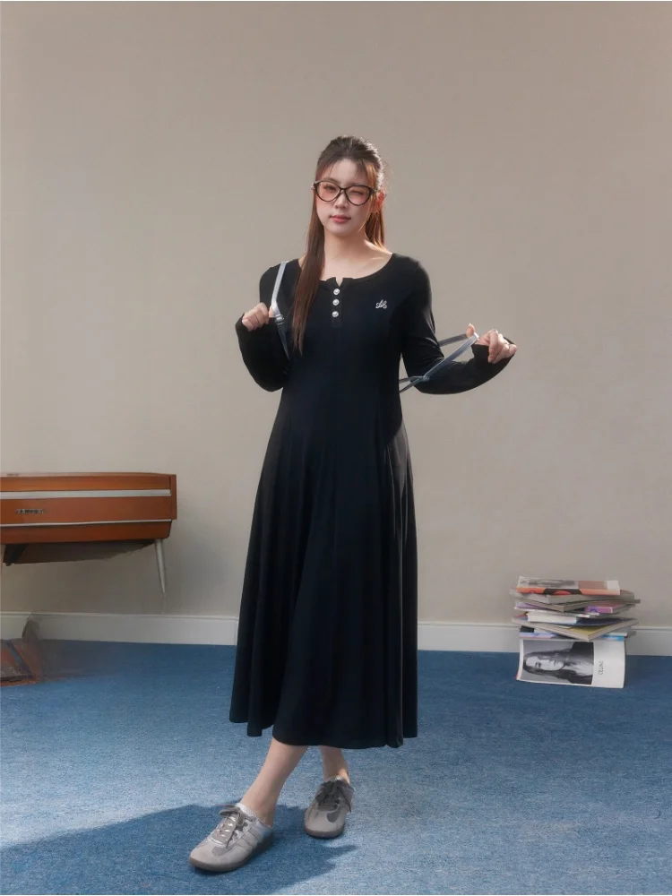 

Женское утягивающее платье больших размеров Dr Meat, скрывающее круглое Ne Simple Sle, осеннее новое поступление, корейская версия, трапециевидной формы с высокой талией...