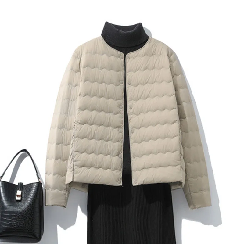 

SEDUTMO Winter Quilted Duck Down Jackets Women Autumn Warm Casual Coat Slim Short Pocket Parkas ED2153