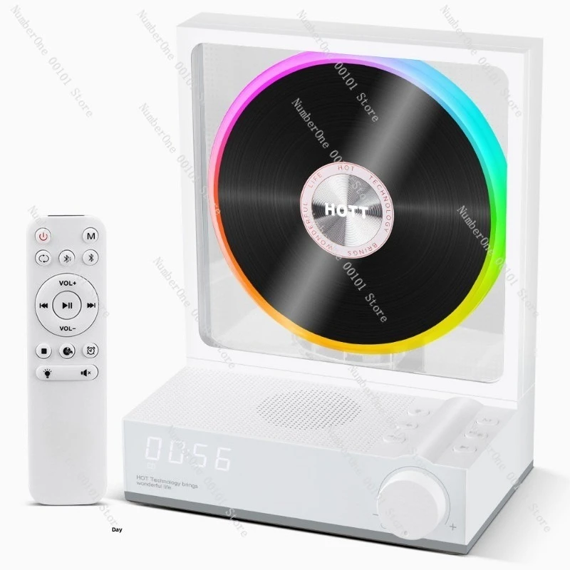 Gift Box Pack Retro CD Music Player, Wireless Bluetooth Stereo Speaker Desktop Decor Ornament for Album Disc Collection