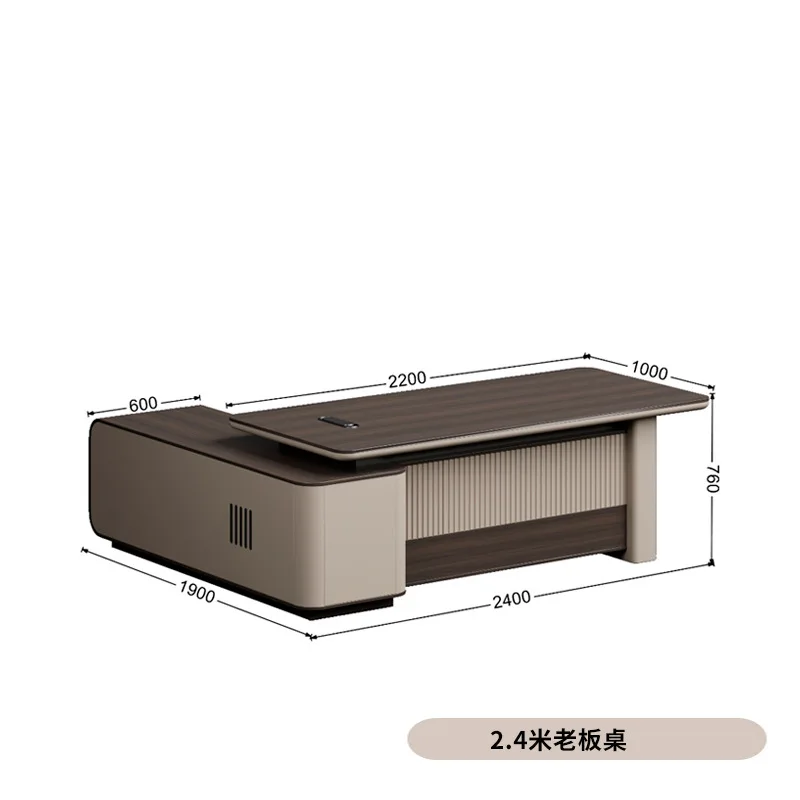 For Executive Office Desk and Chair Set Modern L Shaped  with Storage Senior Manager Workstation Furniture Combo