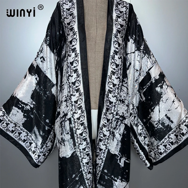 WINYI Africa boho retro print Kimonos long dresses for woman Cardigans beach outfits kaftan beach cover up party dress maxi coat