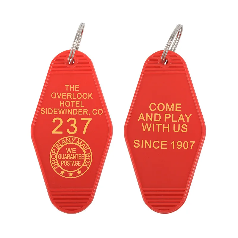 

1pcs Overlook Hotel Room 237 Keychain Black Red Keyring Horror Film Key Chains Accessories Jewelry Gift for Friends
