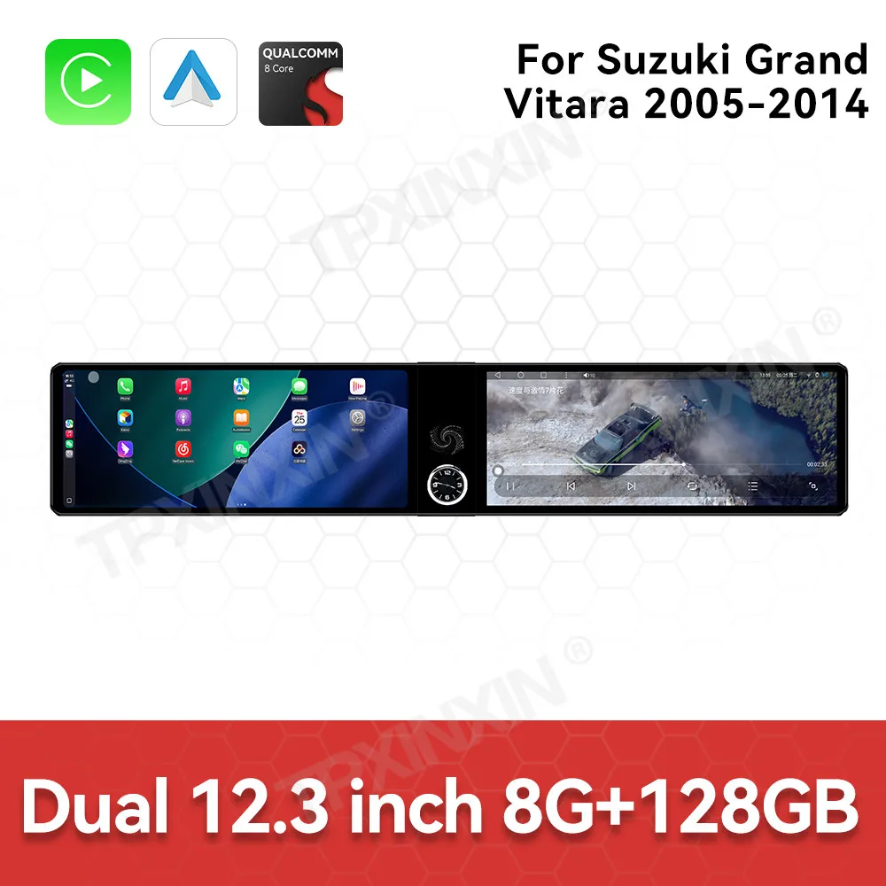 12.3 Inch Screen Car Radio For Suzuki Grand Vitara 2005-2014 Android GPS Navigation Multimedia Video Stereo Receiver Head Unit