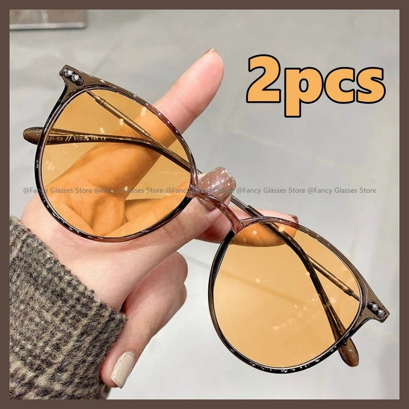 

2pcs Women Retro Vintage Sunglasses Classic Outdoor Riding Sports Shades for Men Female New Style UV400 Sun Glasses Eyewear