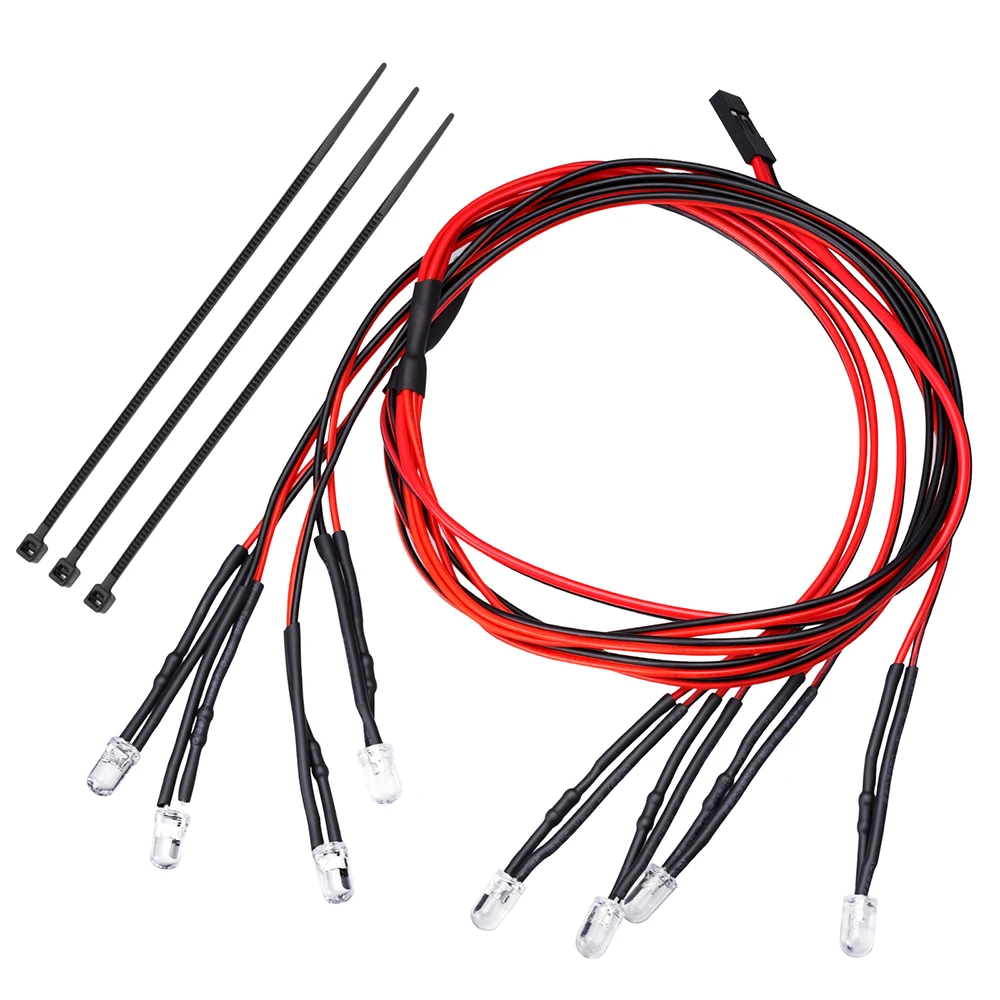 AXSPEED Extended Front Rear LED Headlight Taillight Kit For 1/10 Kyosho FZ02L RC Car Upgrade Parts