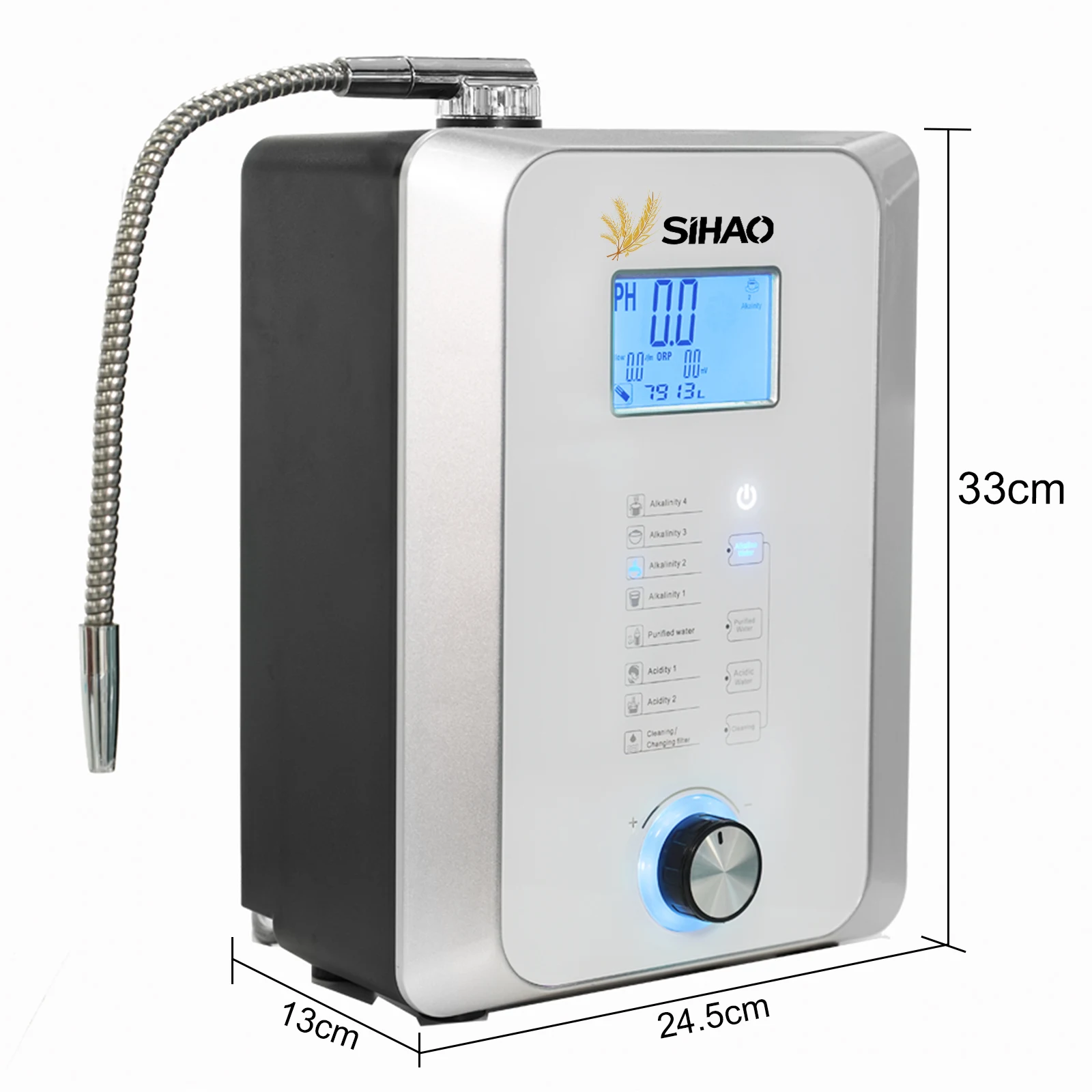 Sihao Alkaline Water Ionisator, Waterstofgenerator, pH 3.5-10.5 Alkaline & zuur waterzuiveringsfiltersysteem, voor thuisgebruik