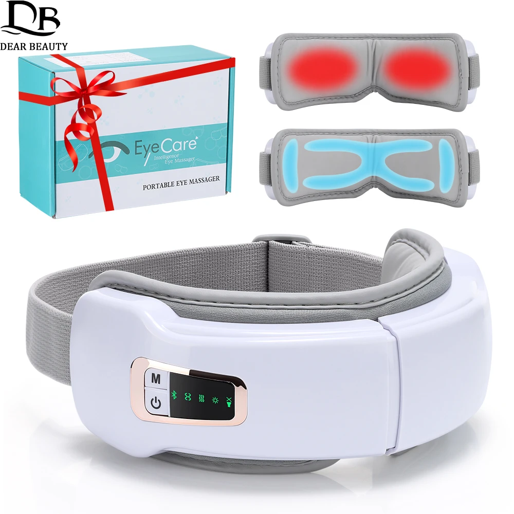 Air Pressure Eye Massage Instrument Wireless Music Eye Mask Vibration Heated Electric Eye Massager For Dry Eyes Strain Relief