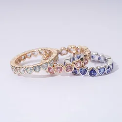 10K Rose Gold with 3X3mm moissanite D color and Pink sapphire Heart ring