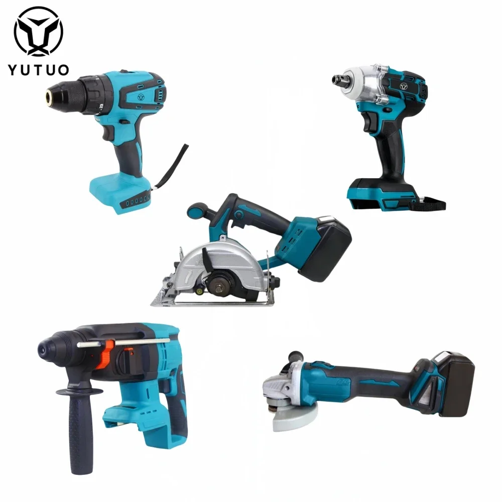 Industry Use Cordless Electric Tool Set Tools Kit 5 In 1 Angle Grinder Impact Wrench Electric Hammer Planer Power drill