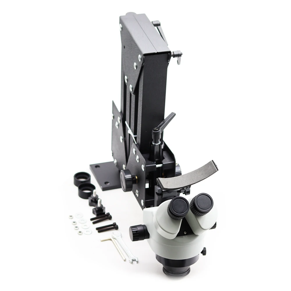 Microscopio Stereo 7X-45X con microscopio dentale per gioielli con supporto in alluminio duro per strumenti di gioielleria