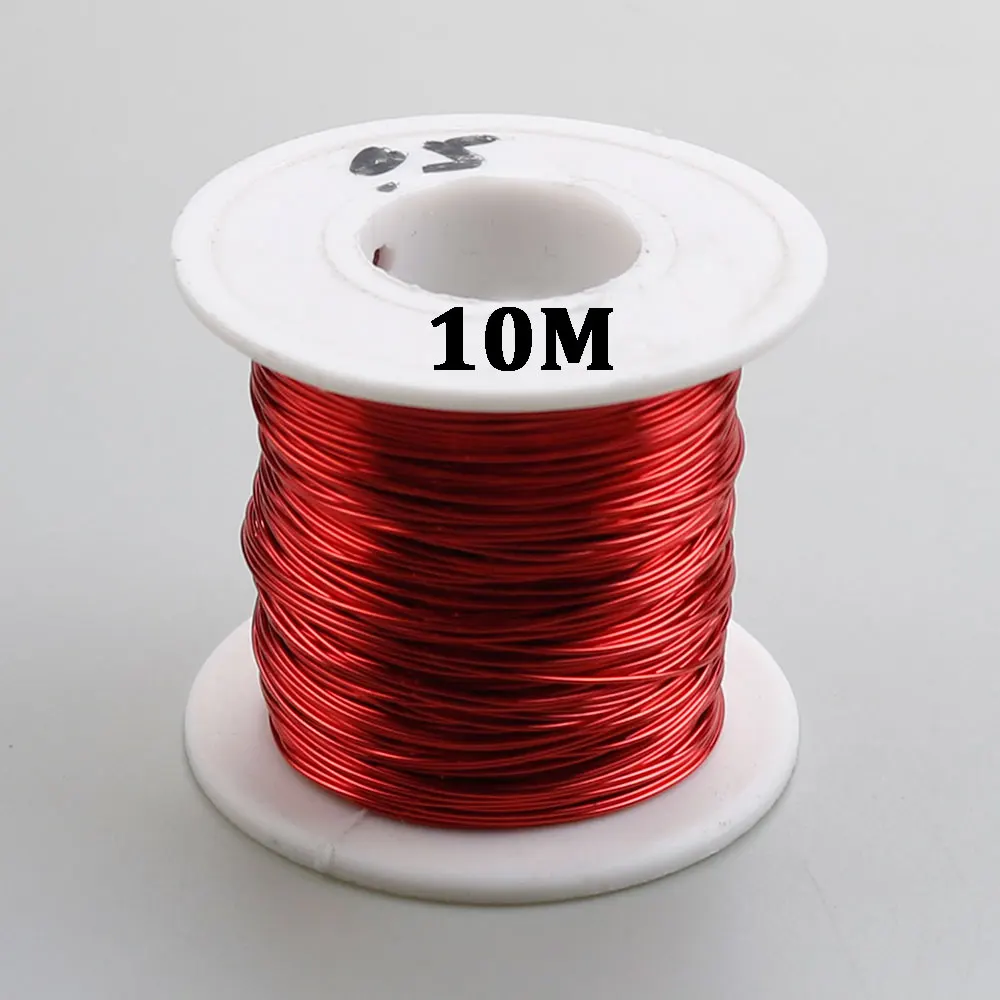 0,5 mm / 0,6 mm / 0,7 mm / 0,8 mm / 1,0 mm QA-155 Czerwony poliuretanowy drut emaliowany, emaliowany miedziany okrągły drut uzwojeniowy 10M — zdjęcie 4