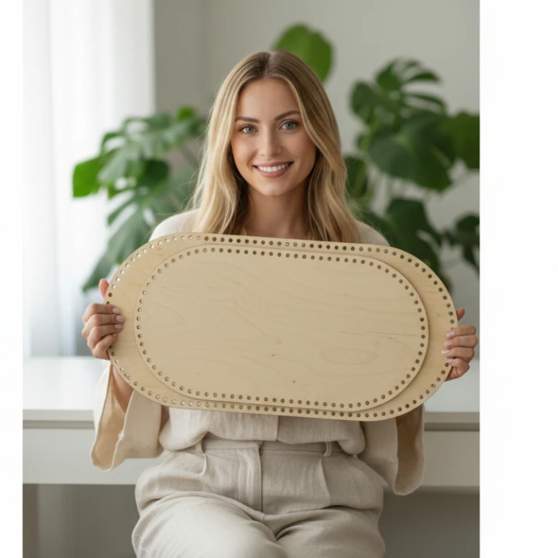 Large 58X30Cm Wooden Floor For Baby Cradle Moses Basket Wood Bottom Oval Base Diy Baby Basket Newborn Crochet Knitted