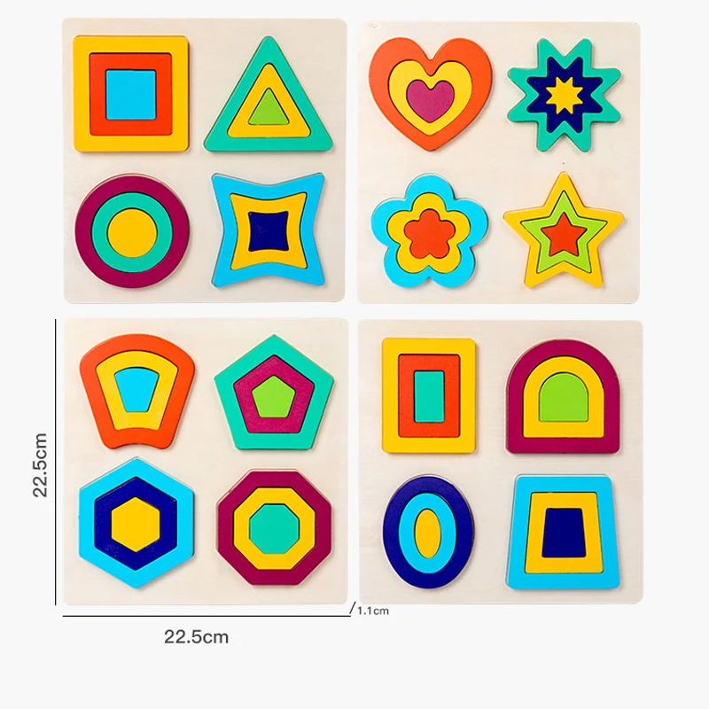 Montessori Toy Wooden Shape Peg Puzzles Educational Toy Kids Valentines Day Gifts for Ages 2~4 Kids Boys Girls Birthday Gifts