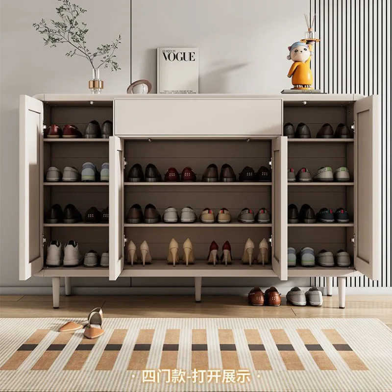 Aluminum alloy shoe cabinet Household door porch cabinet Outdoor waterproof and sunscreen foyer Balcony locker