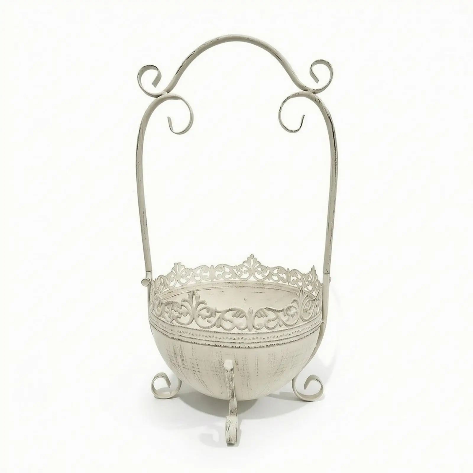 Iron Planter with Handle Decorative Planter with Handle Vintage for Home Stylists, Gardeners, Balcony, Garden Table, Windowsill