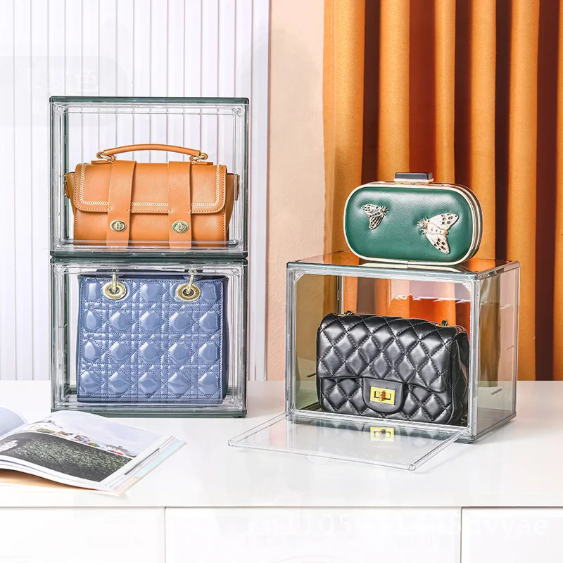 

Прозрачный ящик для хранения, сумка, витрина, бытовой настольный органайзер для косметики, книг, артефактов - штабелируемый с