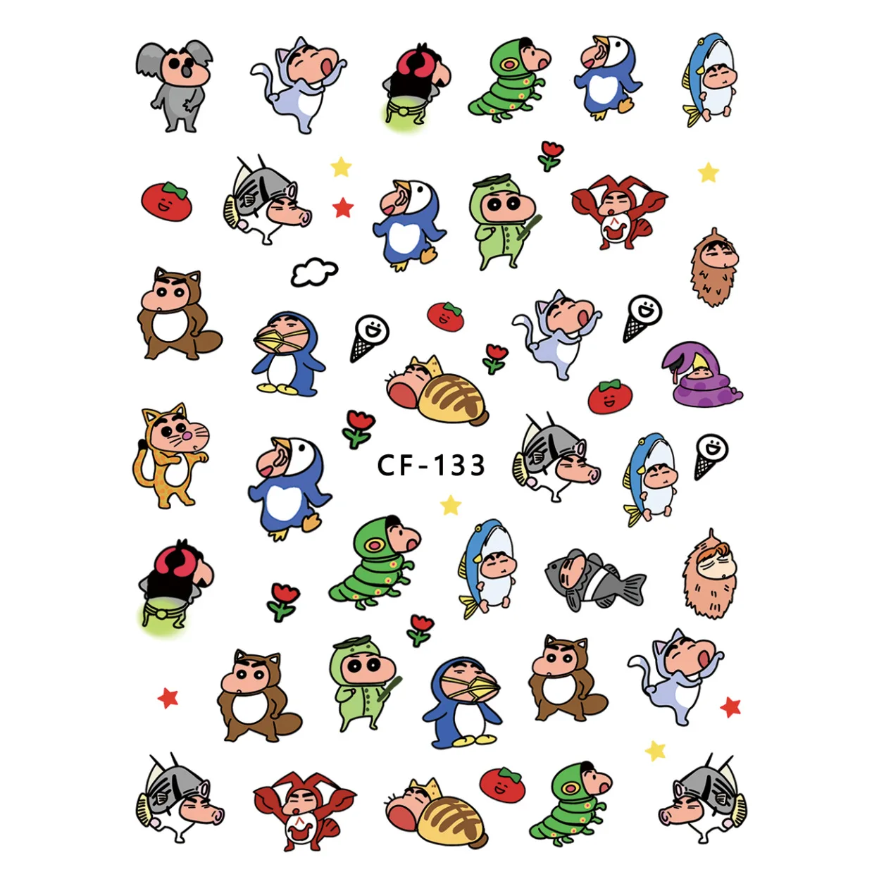 Crayon Shin-chan Cartoon Nail Art Stickers Anime Figure Women DIY Relief Decorative Stickers Girls Kawaii Art Decoration Gifts