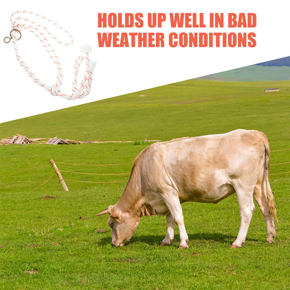 

Adjustable Cattle Halter Rope Strong Durable Anti-Wear Weather Resistant Harness for Livestock Training Traction