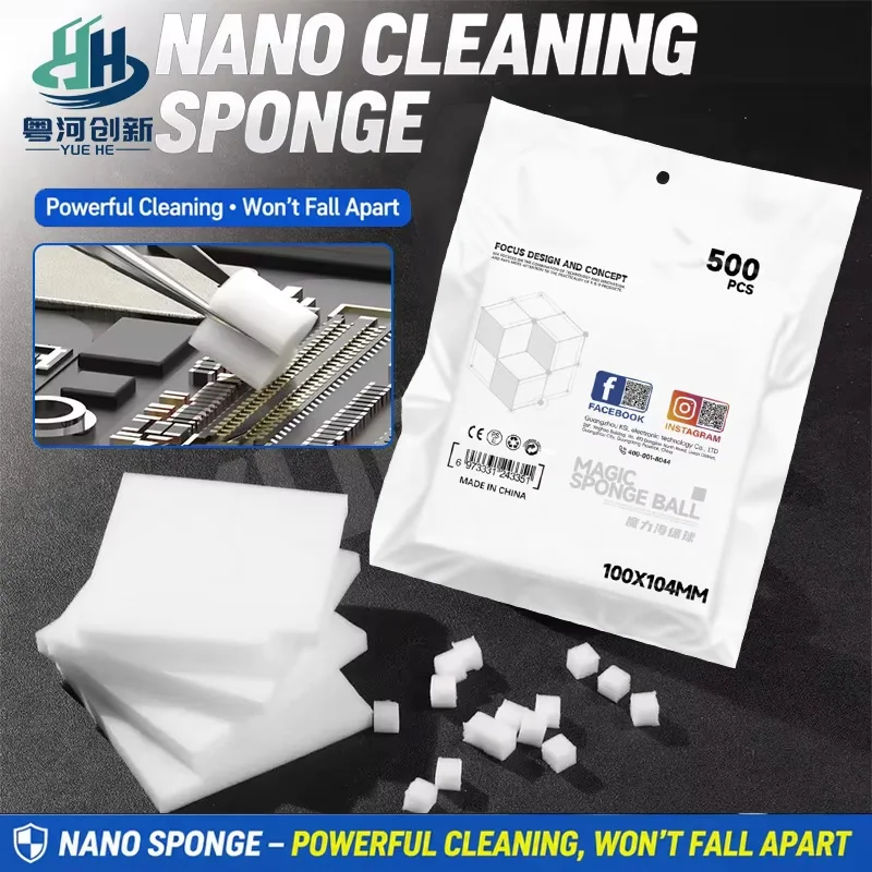 RF4 RF CS05 500Pcs High Density Nano Magic Sponge Balls Residue Free Fast Clean For PCB Chip Solder Pad Electronic Maintenance