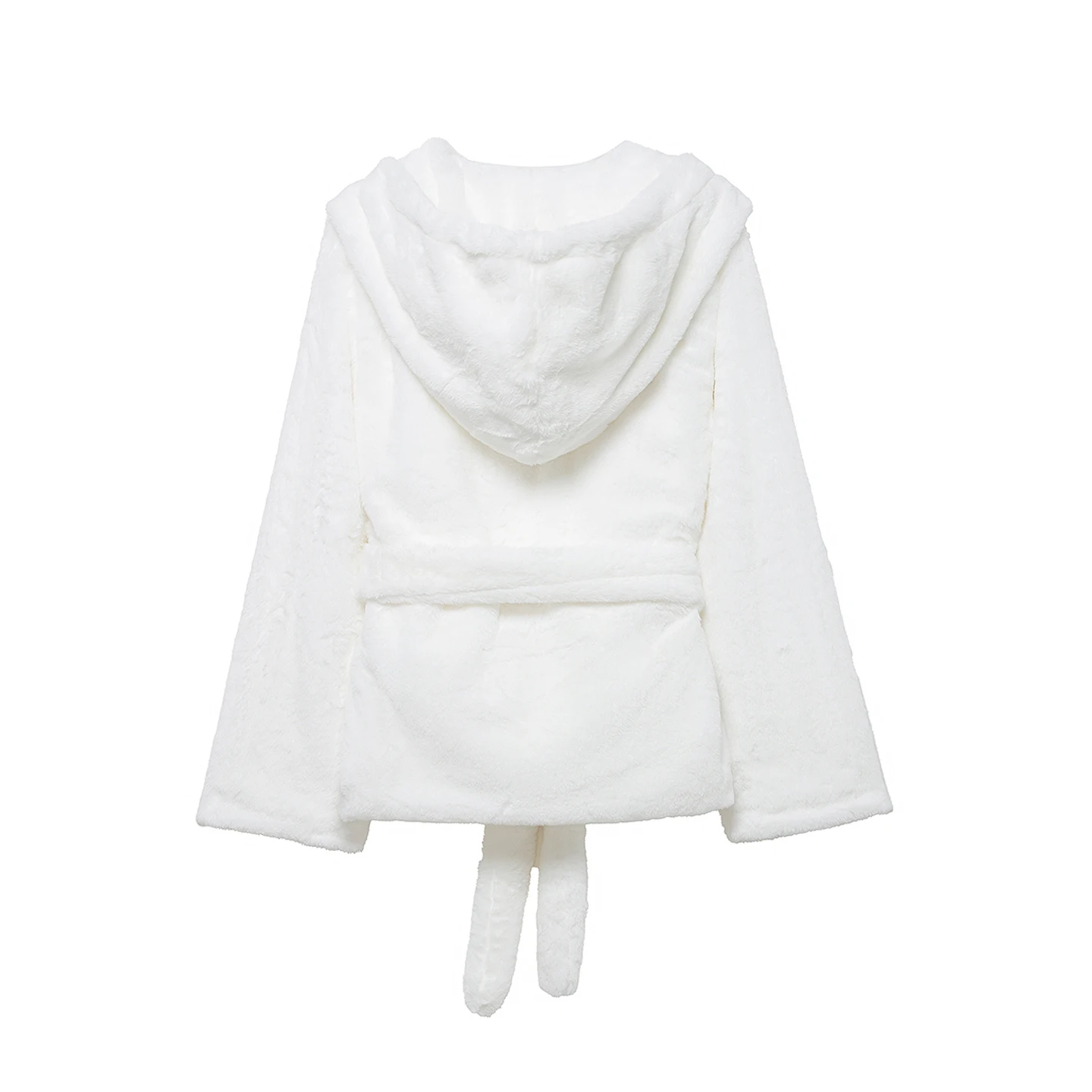 Ele Simple manteau femme avec ceinture et capuche hiver 2025 Faion Personali Match toutes saisons cuir fourrure Jaet