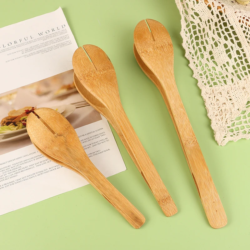 Pinzas de bambú para comida, barbacoa, ensalada, tostada, pastel, pastelería, Clip para té, pinzas de cocina de bambú útiles, Clip para pan y pastel, herramientas de cocina para el hogar