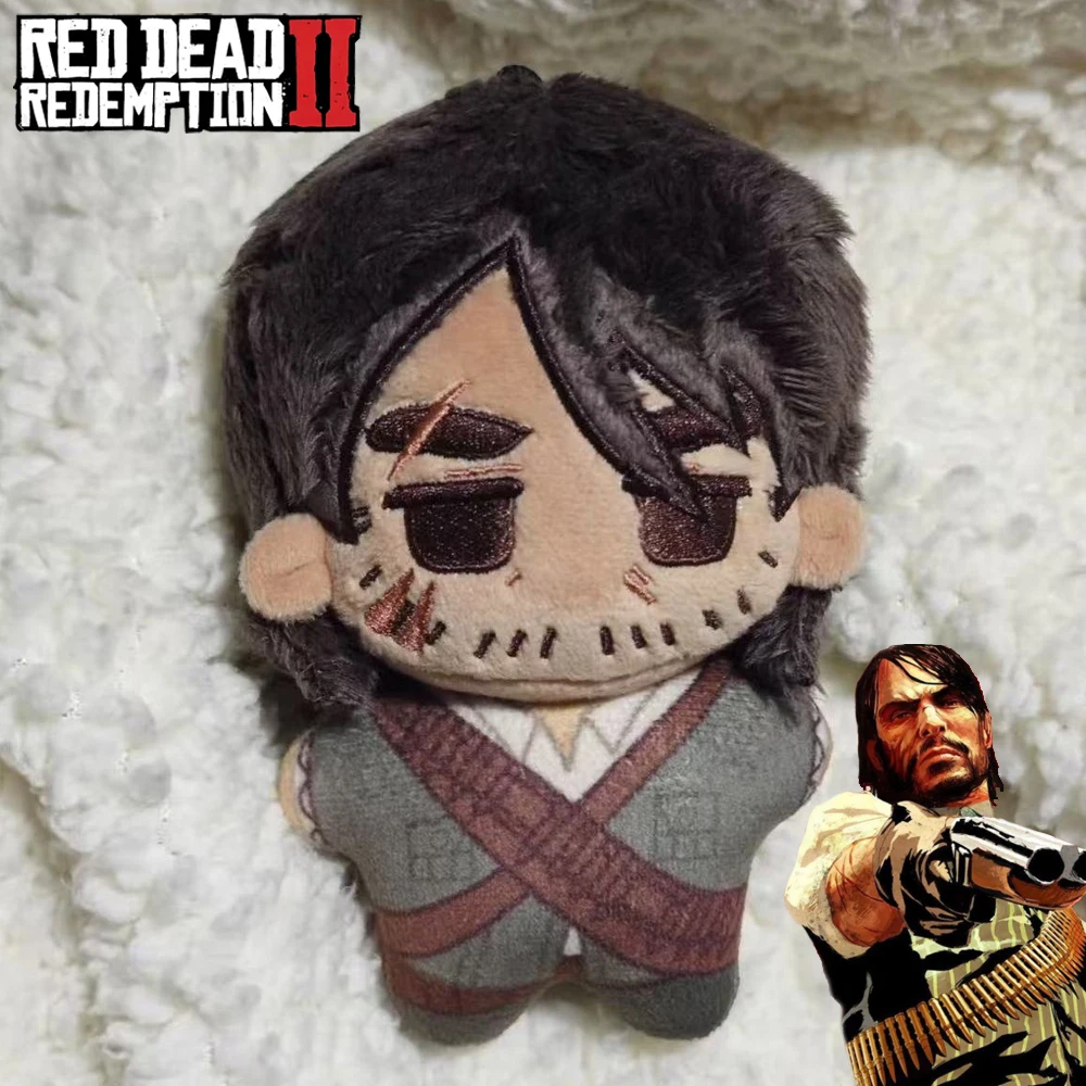 Poupée en peluche en coton John Marston du jeu Red Dead Redemption 2, accessoire de décoration pour sac à dos unisexe