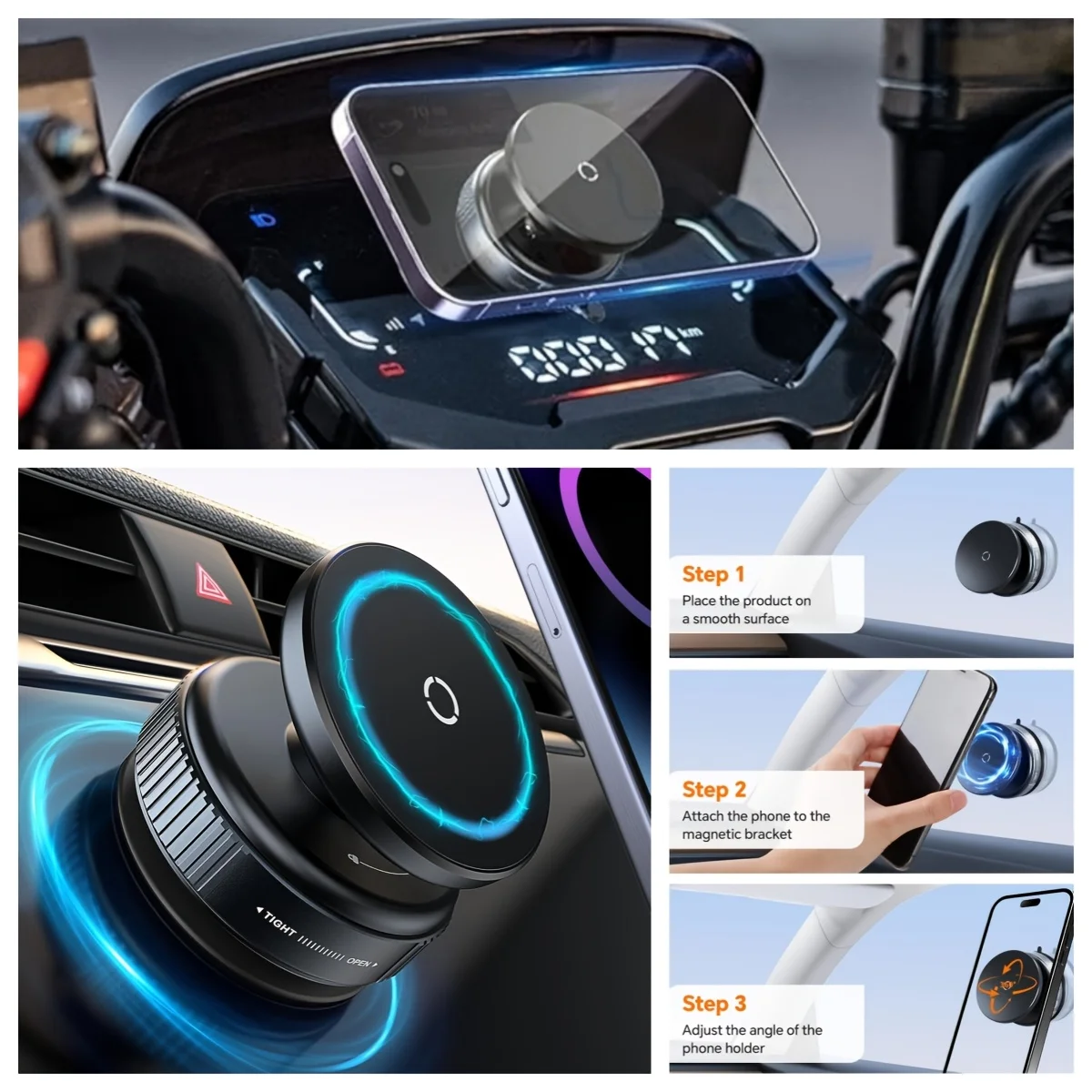 New Magnetic Car Phone Holder Stand Suction Cup Magnet Car Mount Support GPS Mobile Bracket For Car Dashboard Smartphone