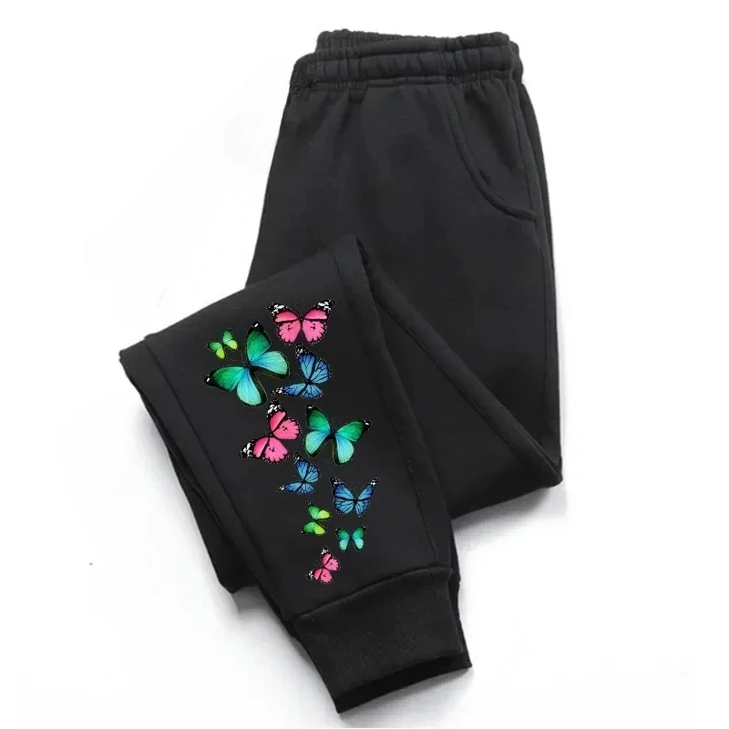 

2026 Autumn and Winter Hot Selling Fashion Gothic Butterfly Men's and Women's Casual Sports Outdoor Jogging Pants Large Size
