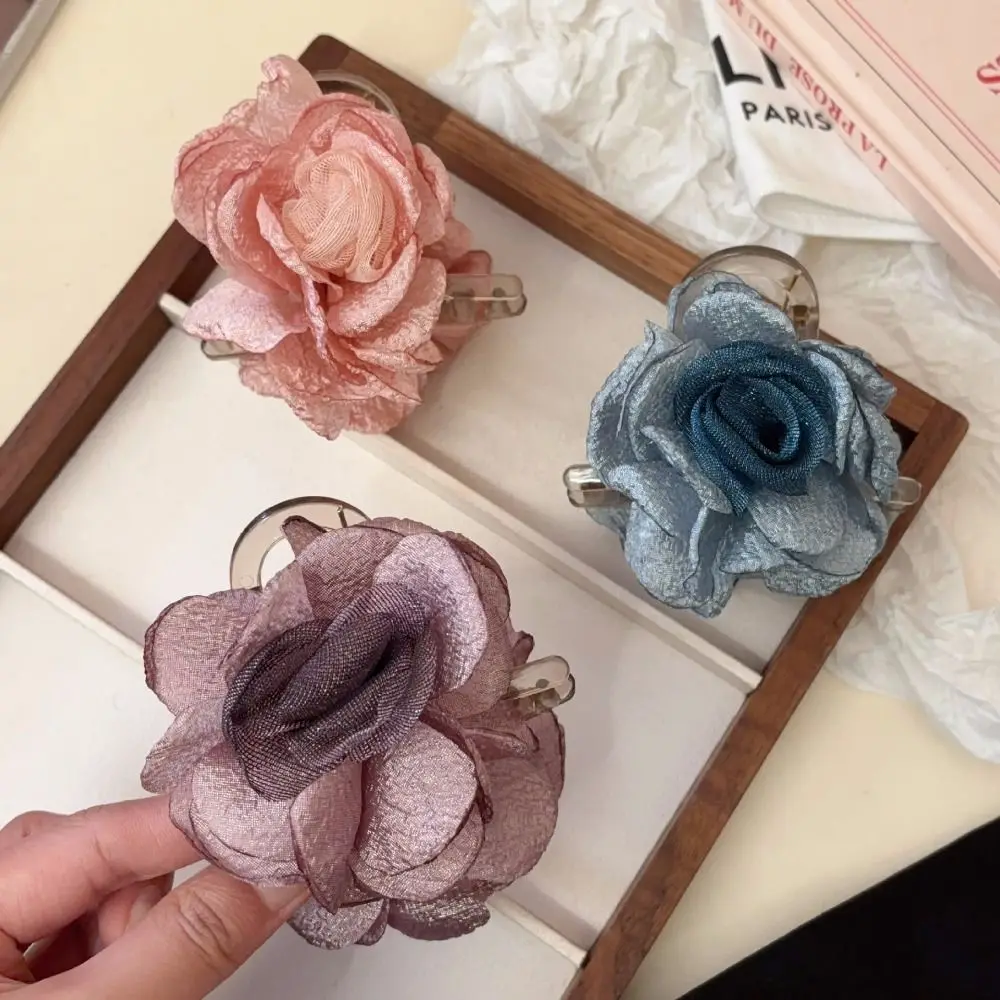 

Elegant Sweet Rose Flower Hair Claw Clip For Girl Women Vintage Shark Clip Fashion Back Head Headdress Hair Accessories