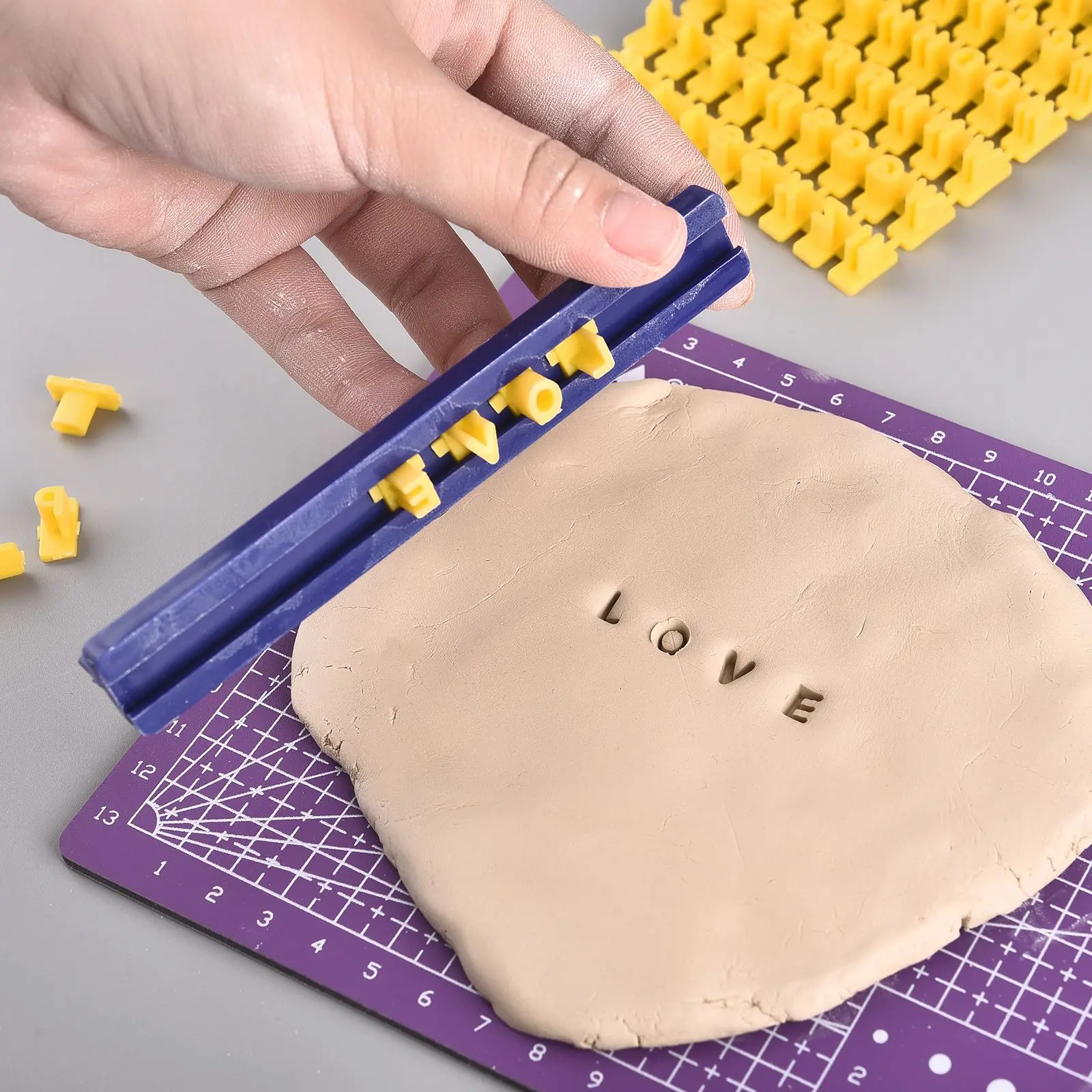 1 Set Alphabet Number Symbols Letter Clay Stamp Impress Embosser Set Cookie Press Stamps Print Name Ceramic Pottery Tools view 4