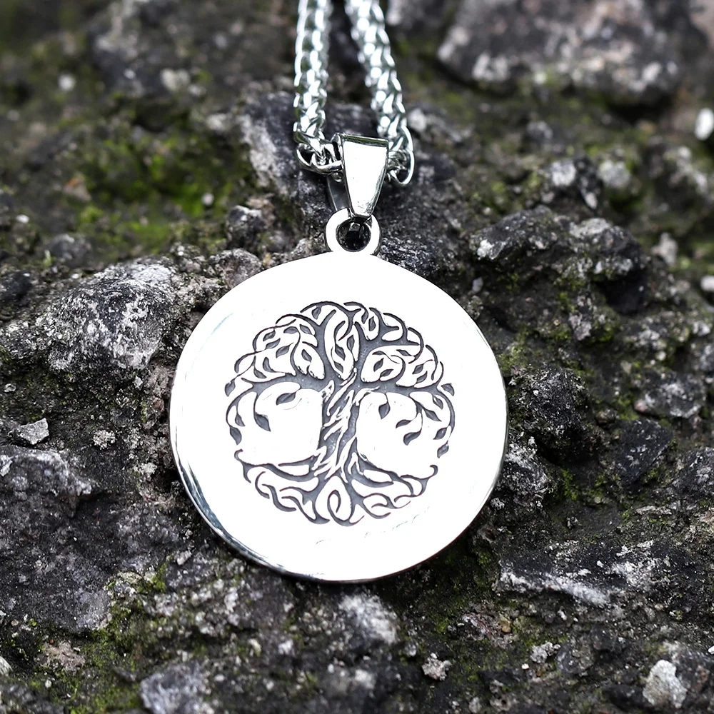 2022 NEW Men\'s 316L stainless steel fashion Tree of life Pendant Necklace for teens Vintage Jewelry Gift free shipping