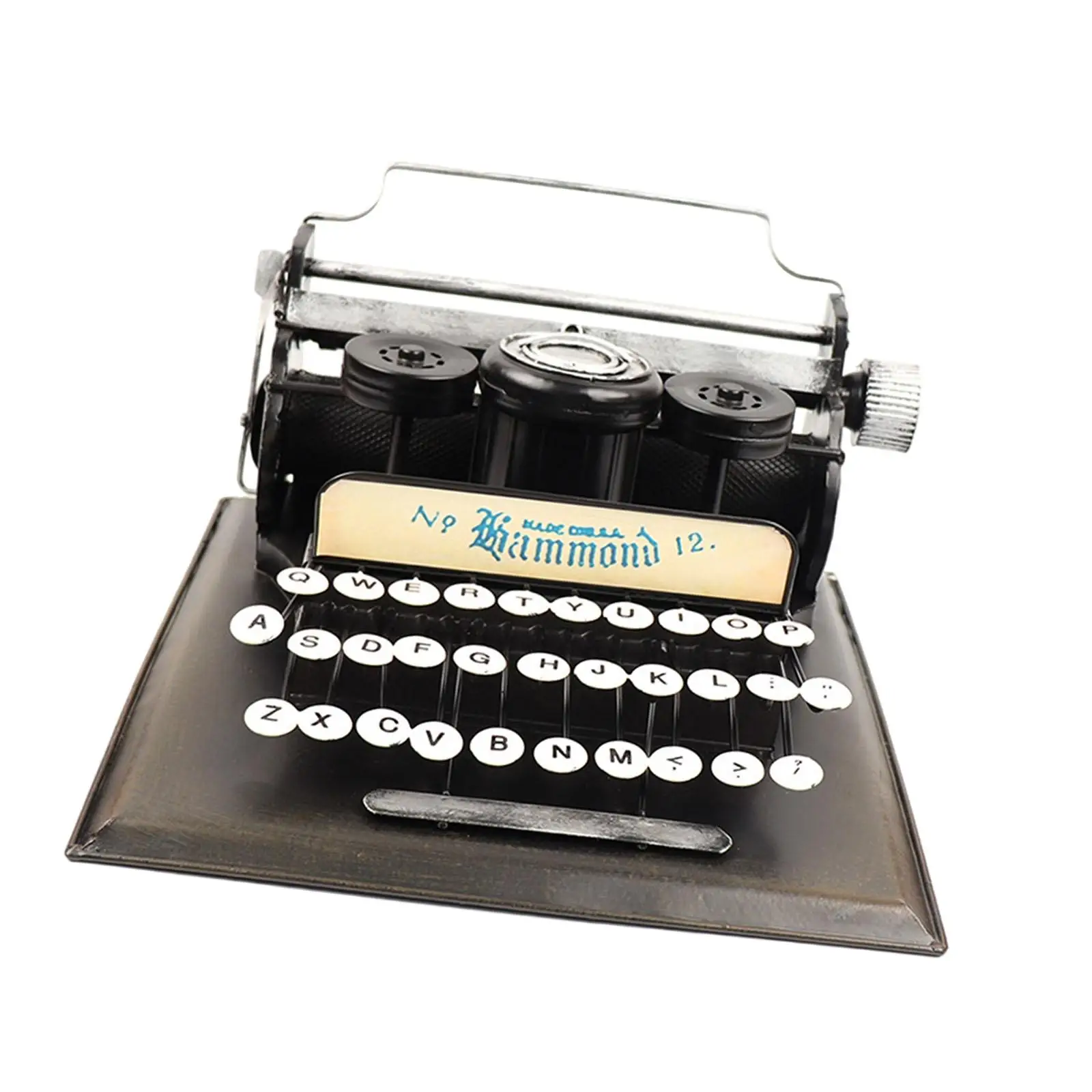 Retro Design Iron Typewriter Model Statue Multifunctional Handmade Collectible for TV Cabinet, Study Sturdy Desktop Decoration