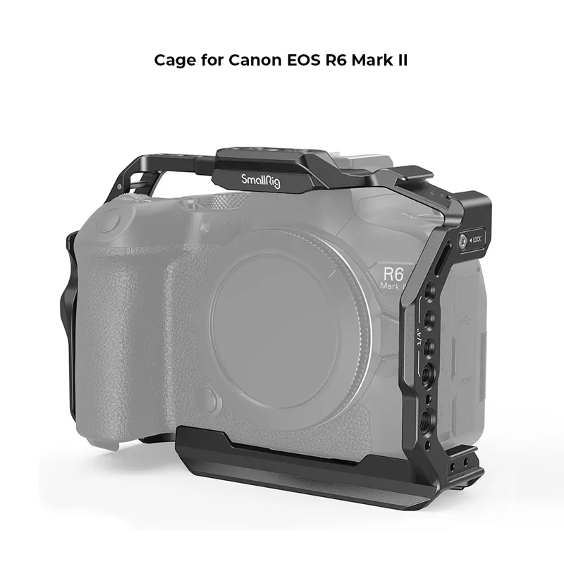 SmallRig 4159 Cage for Canon EOS R6 Mark II L-Bracket for Canon EOS R6 Mark II / R5/ R5 C/ R6 L-Shape Mount Plate Quick-release