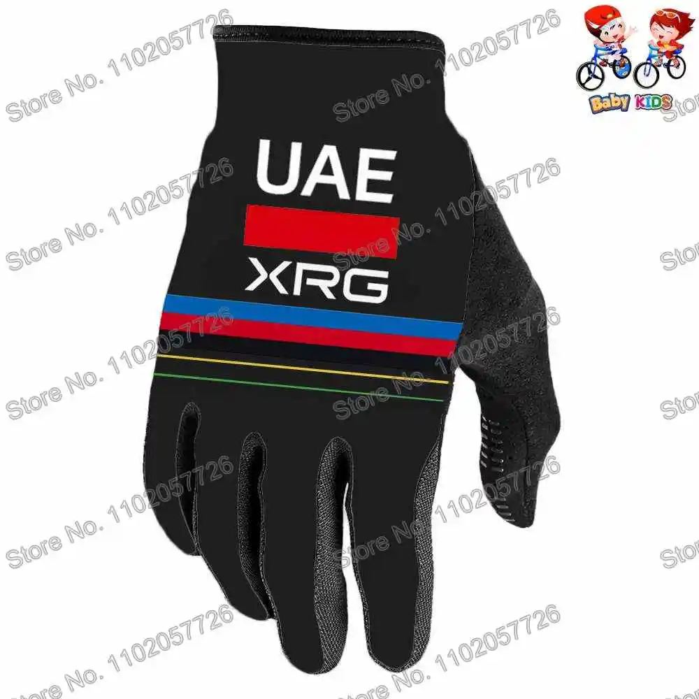 UAE Team بطل العالم الأطفال 2025 قفازات ركوب الدراجات دراجة جل قفاز كامل الأصابع شتاء أولاد قميص دراجة جبلية دراجات جبلية مجموعات رياضية #4