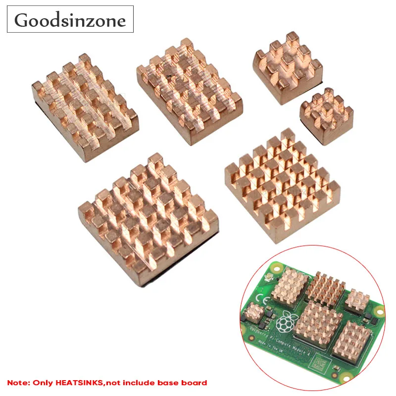 

6Pcs/Set 100% Copper Heatsink For Raspberry Pi Compute Module 4, CM4 Motherboard CM4 Base Board Cooling System