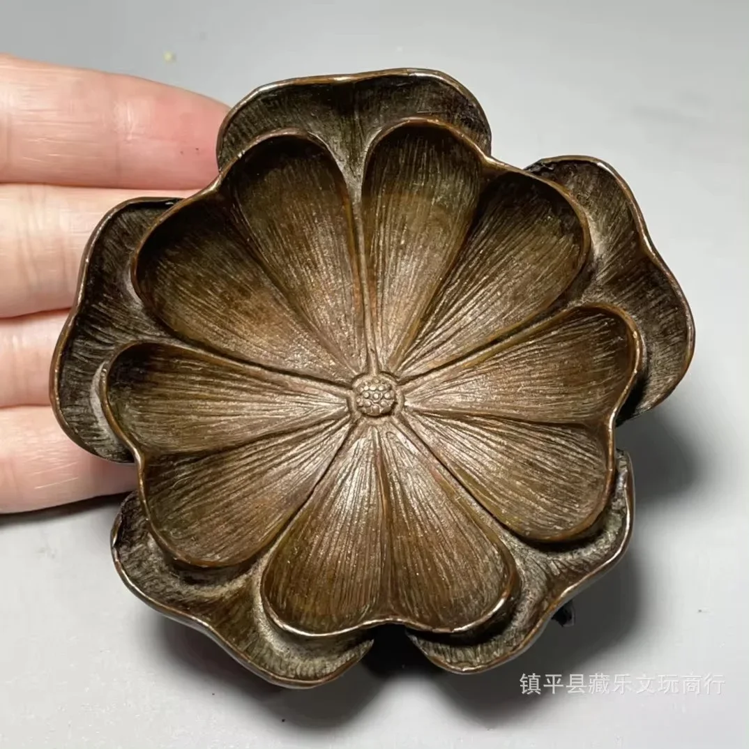 Antique Bronze Ware Exquisitely Collected Magnolia Petals, Pen Wash, Study Ware, Decorative Articles, Zen Incense Burner