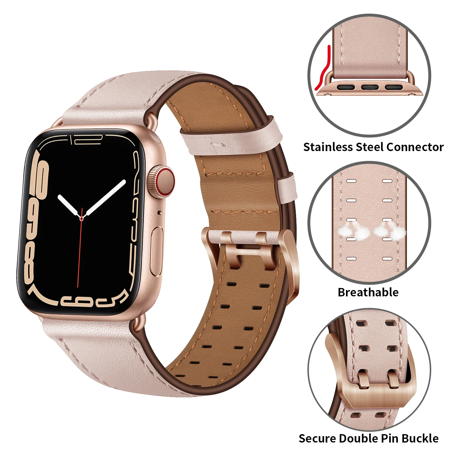 Premium Leather Strap For Apple Watch Band 49mm 45mm 41mm 44mm 42mm 46mm Classic Wristband iWatch Ultra 10 9 8 7 6 5 4 SE Belt